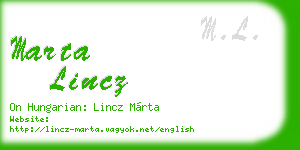 marta lincz business card