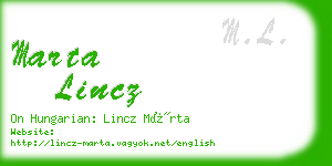 marta lincz business card